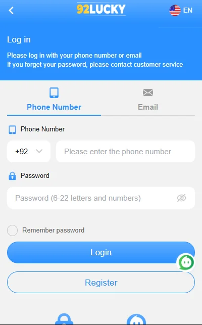 92lucky login guide